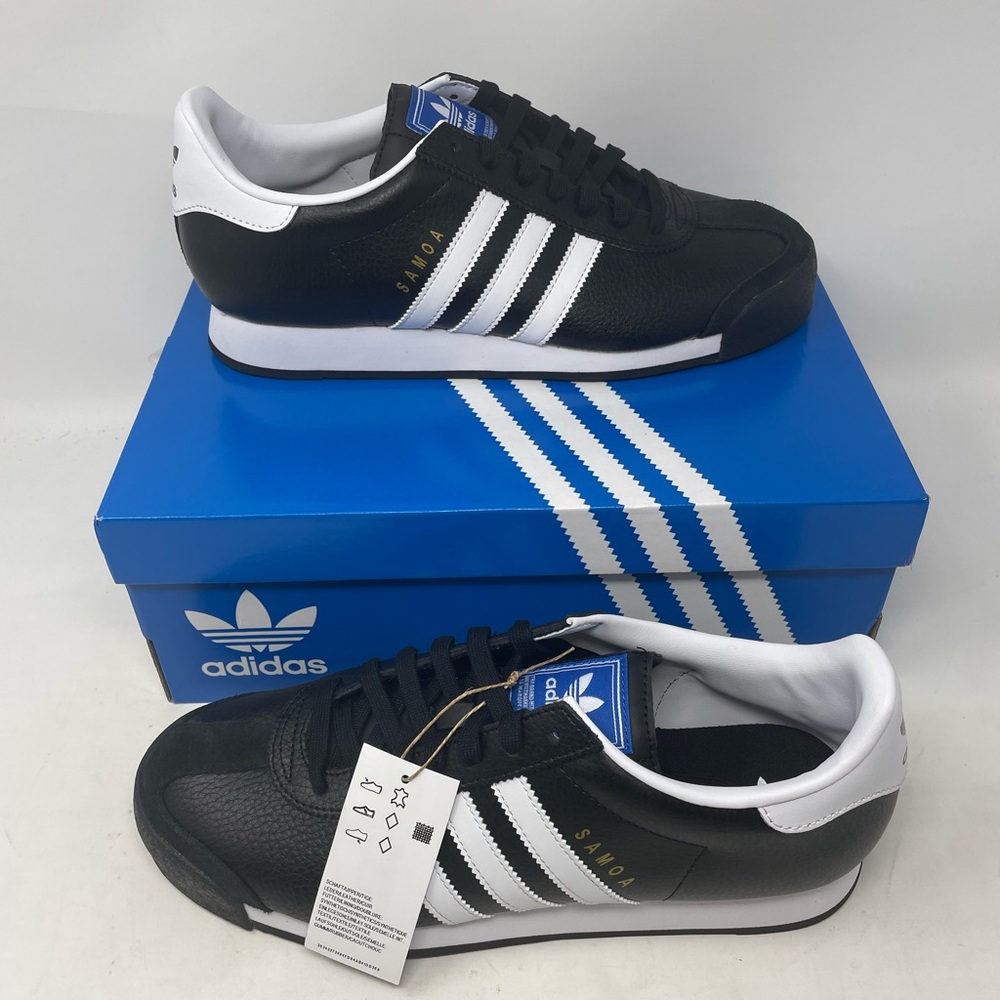 Adidas Samoa Men’s Athletic Sneaker, White Black 019351